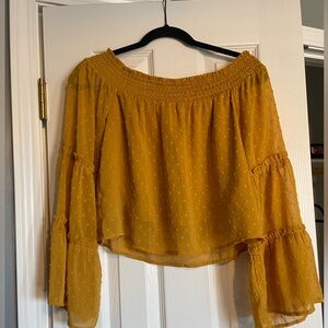 Mustard Off-Shoulder Women's Top